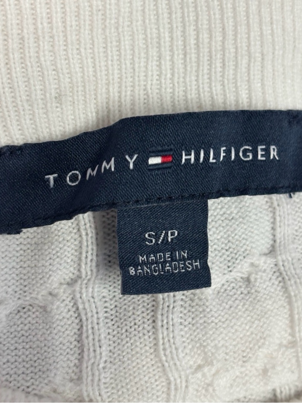 Tommy Hilfiger White Boatneck Shoulder Cable Knit Sweater - Picture 4 of 4